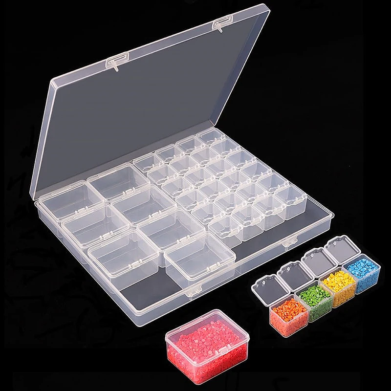 Nova Caixa Organizadora para Pintura Diamante, Caixa para Unhas e Joias, Caixa Organizadora de Miçangas Artesanais DIY, Caixa para Grãos e Componentes Eletrônicos