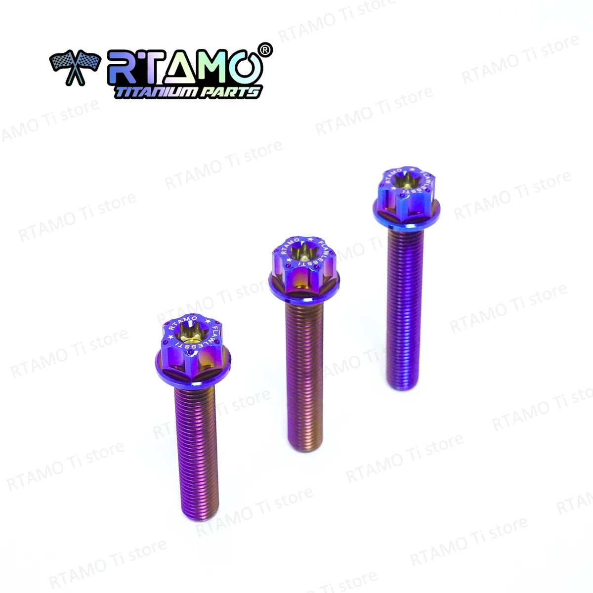 RTAMO مسمار تيتانيوم Gr5 خيط كامل M10x50/55/60x x P لتزيين أنابيب الدراجات النارية اللولبية