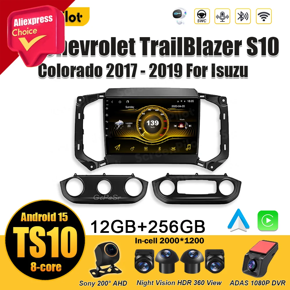 Radio Multimedia con Pantalla Táctil Android 16 para Chevrolet Blazer Colorado S10 2017 2018, Reproductor de Video, Android Auto, Bluetooth, DSP