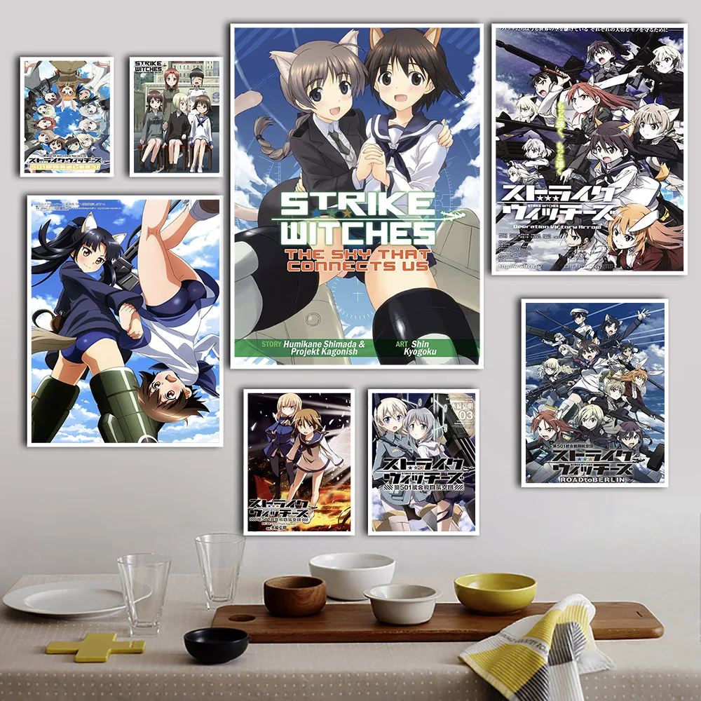 Strike Witches Japanese Anime Art Print Poster Cartoon Manga Wall Stickers Otaku Canvas Painting Decor