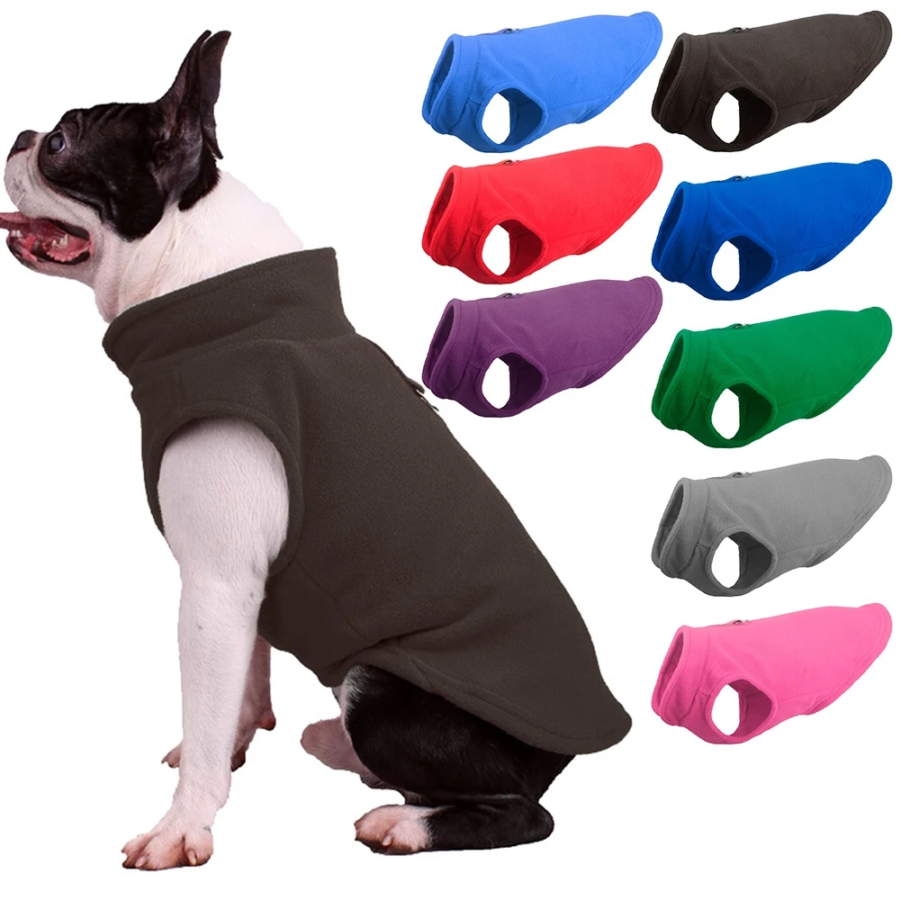 Fleece Vest Dog Sweater Warm Pullover Fleece Dog Jacket with Leash Ring Winter Pet Clothes for Small Dogs Cats Boy or Girl