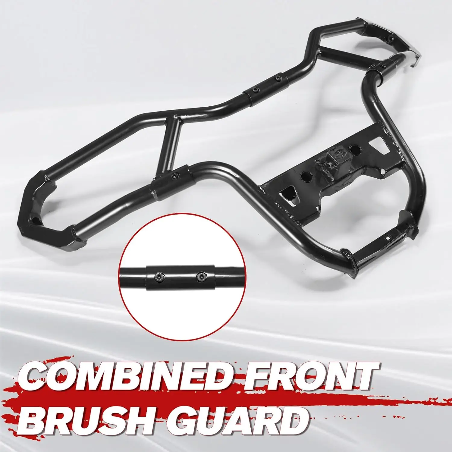 Front Bumper, Compatible with Polaris Sportsman 570 450H.O. (2021, 2022, 2023, 2024, 2025); Heavy-Duty Composite Front-Wheel Trail Brushguard Bumper Protection Kit; Sturdy Steel Tubing; Replaces OEM Part #2884844