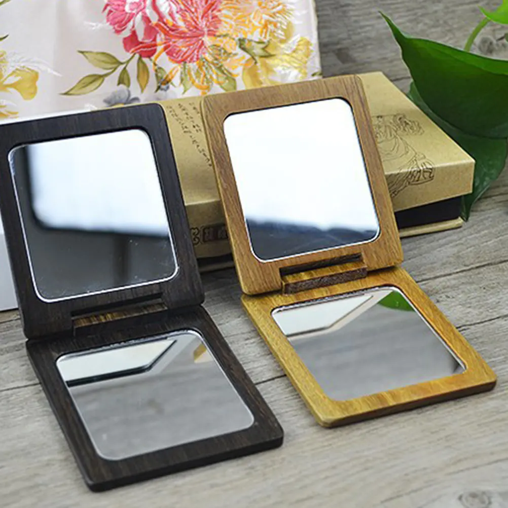 1 stuks prachtige uitgeholde metalen make-upspiegel draagbare compacte bloemenontwerp vintage vrouw cadeau high definition