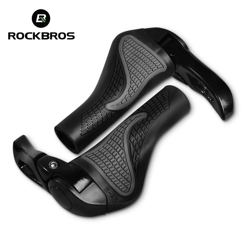 

ROCKBROS MTB Grips Rubber Non-slip Bicycle Handle Aluminum Alloy Cycling Extend Handlebar Sleeve Bilateral Locks Bike Parts