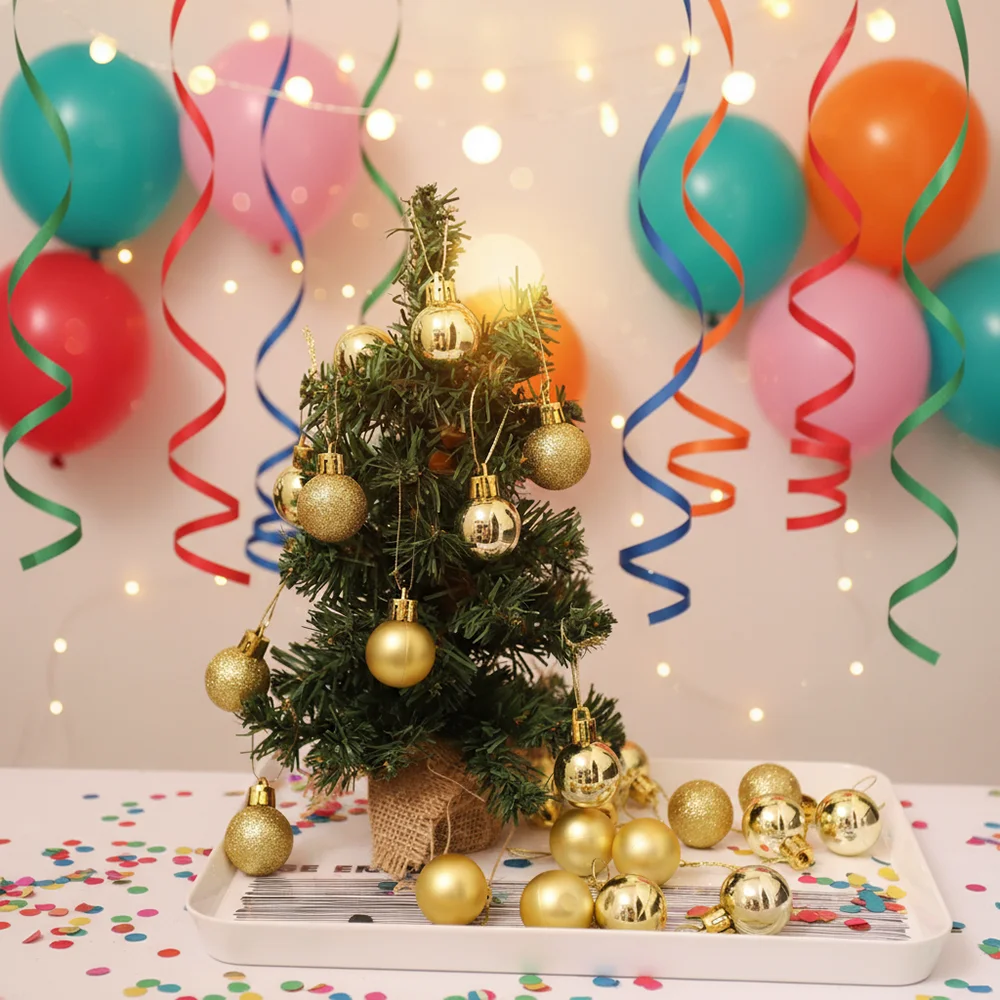 24 Stücke 3 cm Weihnachtskugeln Dekoration Weihnachtsbaum Hängende Ornamente für Party Decor Neujahr Navidad Geschenk 2026 Zubehör