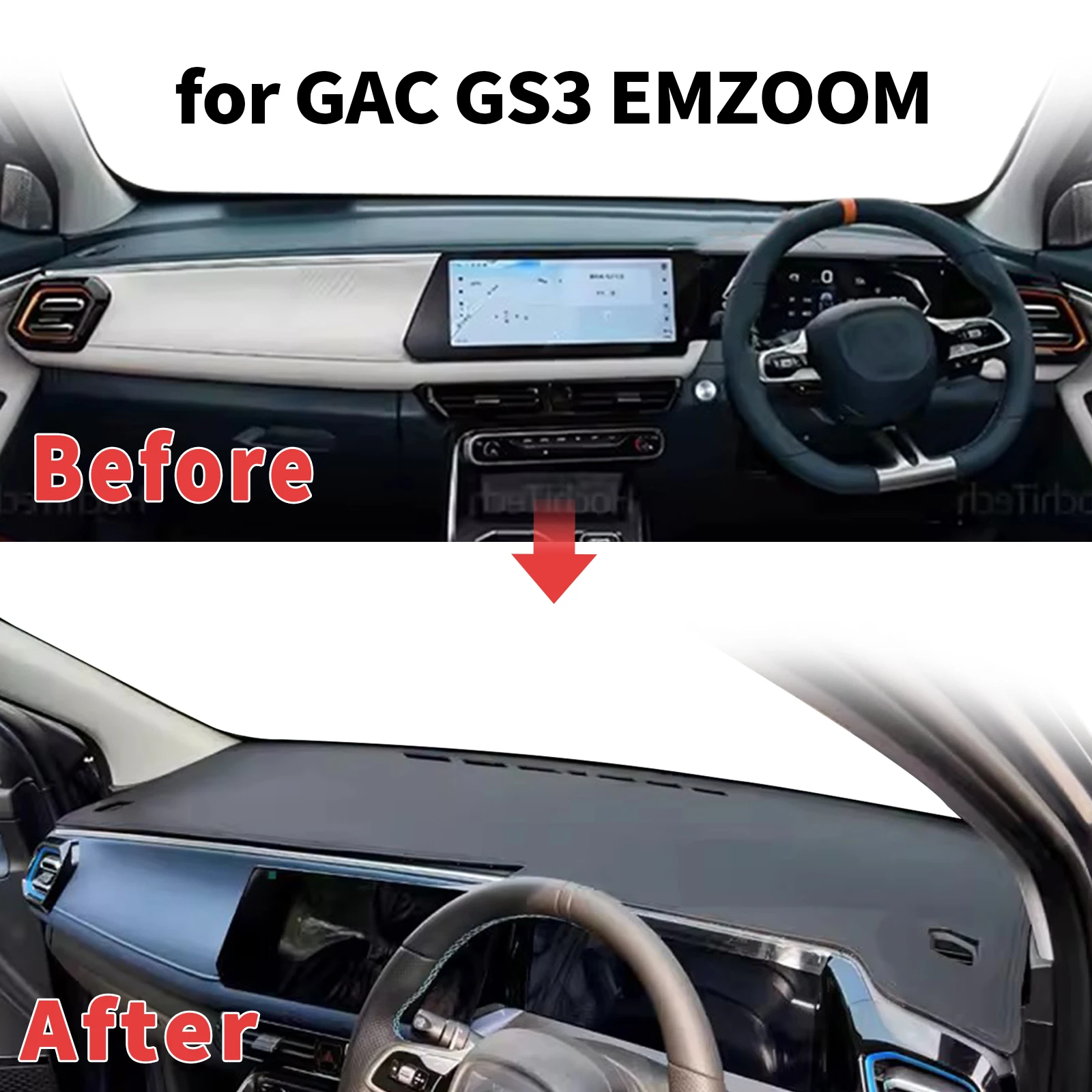 

for GAC GS3 EMZOOM 2023-2025 Dashboard Cover Sun Shade Protector Dashmat Anti-Glare UV Block Carpet Mat Automotive Dash Mat