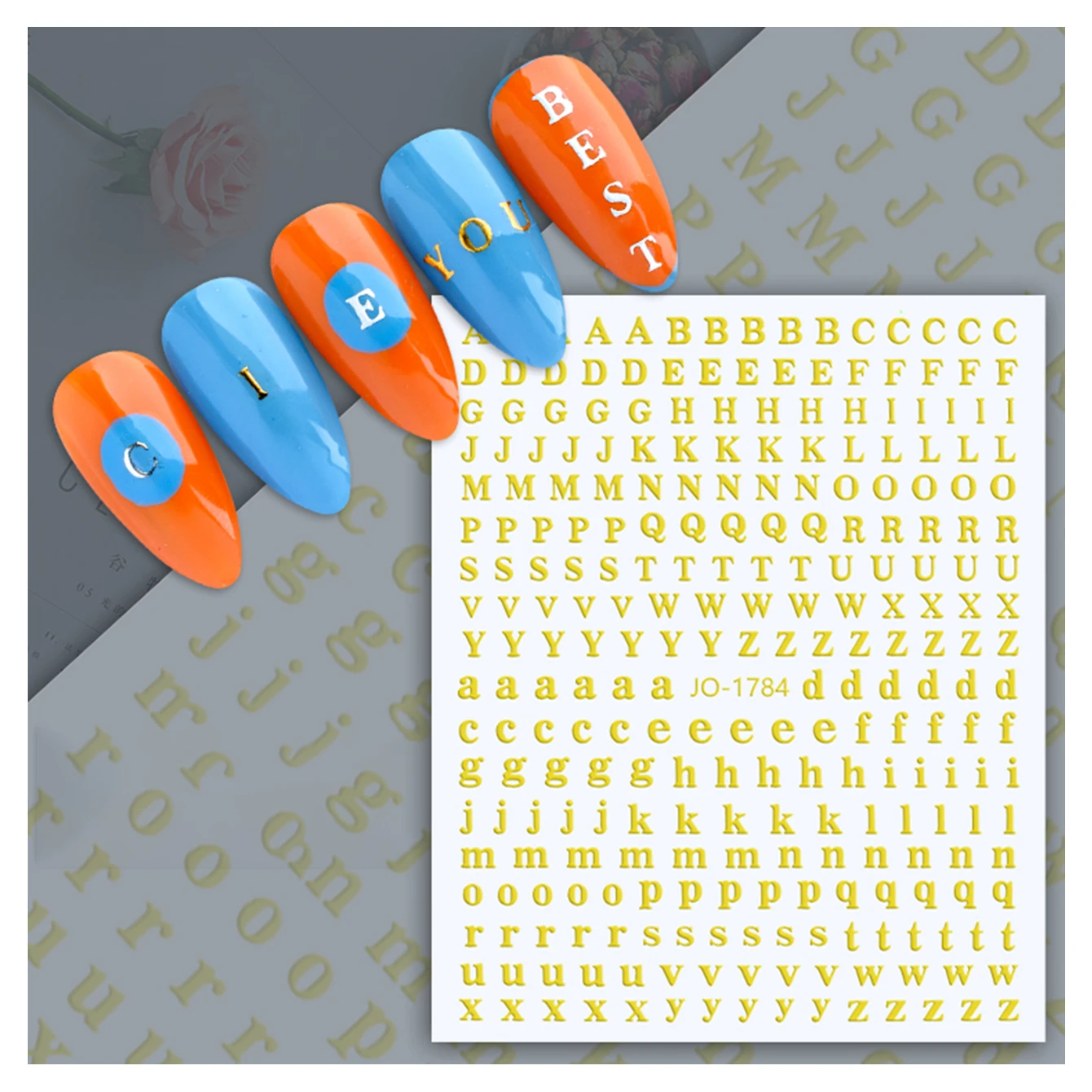 1 st 26 Engels Alfabet Letter Nagelstickers Kleurrijke Alfabetten Nagelstickers Hoofdletters Gouden Zilver Zwart DIY Briefstickers