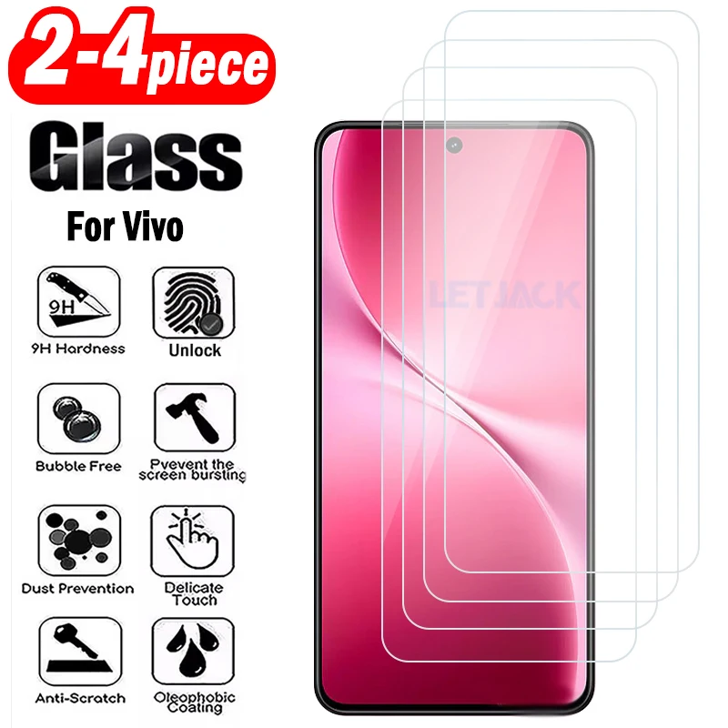 

2-4 шт., закаленное стекло с полным покрытием для Vivo V60 V50 Lite 4G, защитная пленка для экрана Vivo S50 S30 Pro mini, защитная пленка для разблокировки