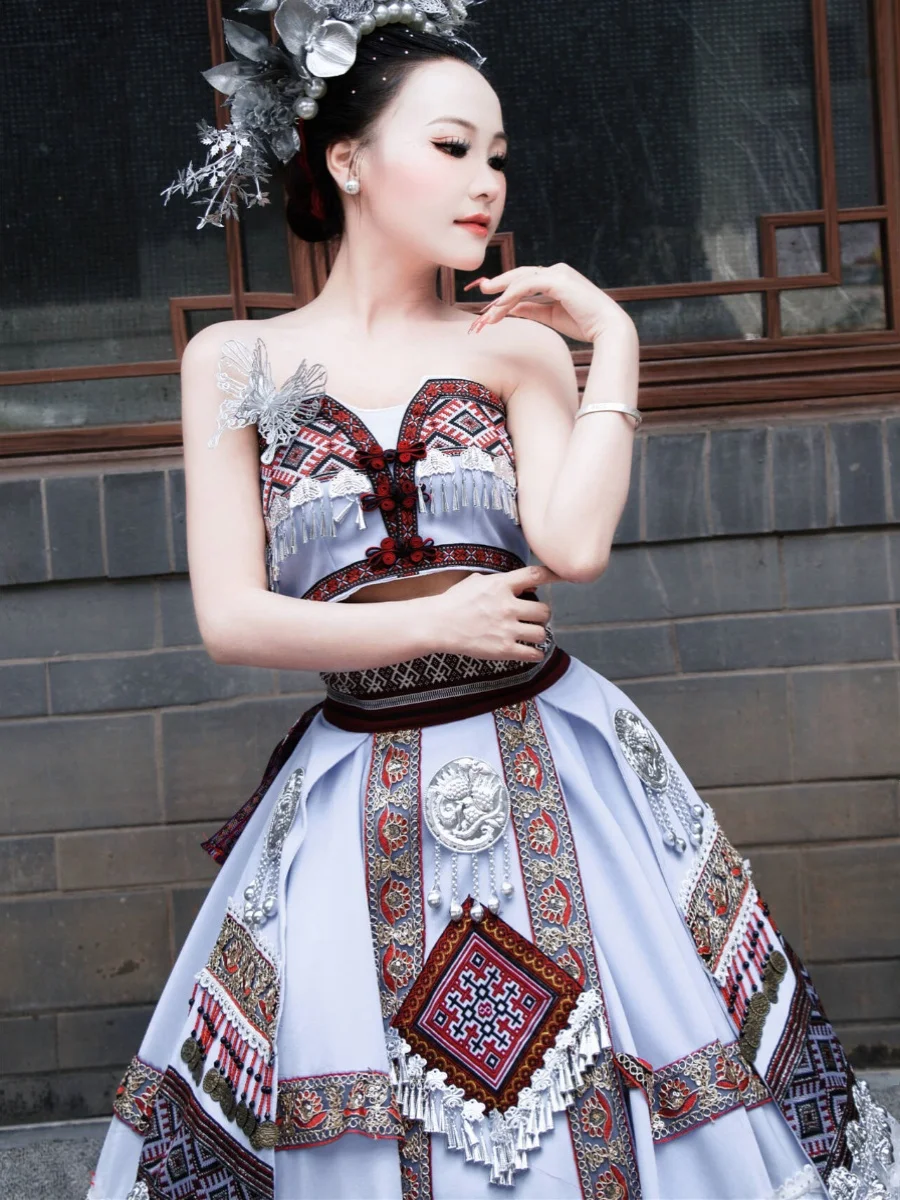 White New Miao' S Miao Girl Long Clothing Trip Shoot Suit Photography Wedding