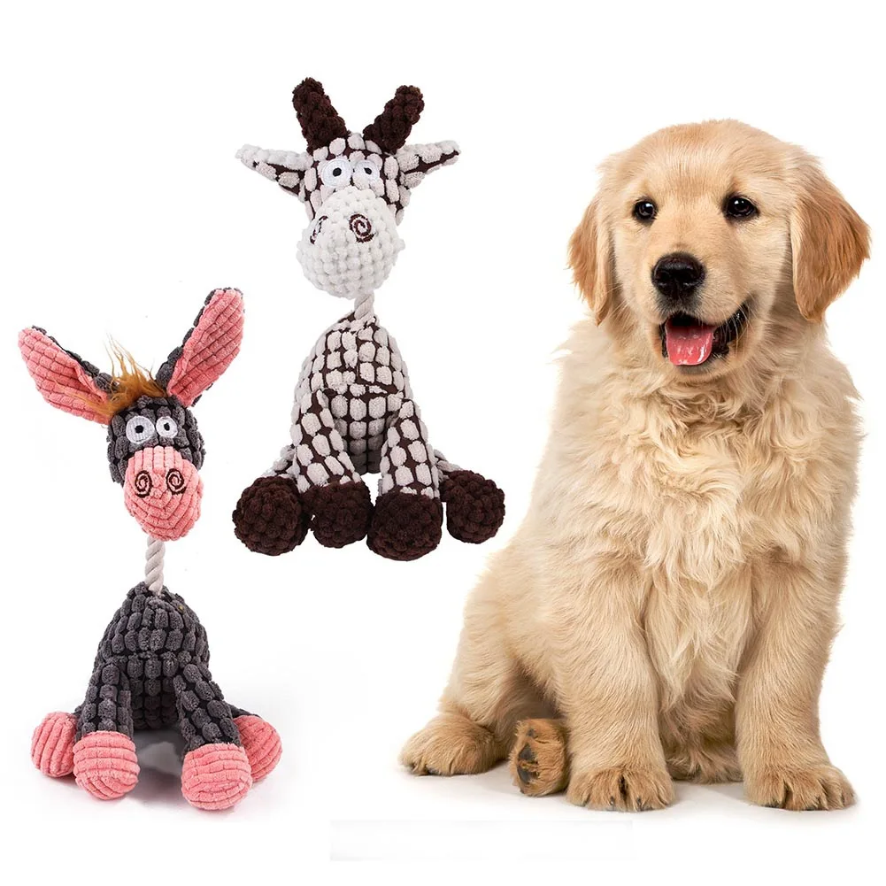 1/3pcs Pet Teething Plush Companion Toys Soft Donkey Pet Cat Dog Toys Squeeze Push Sound Toy 5