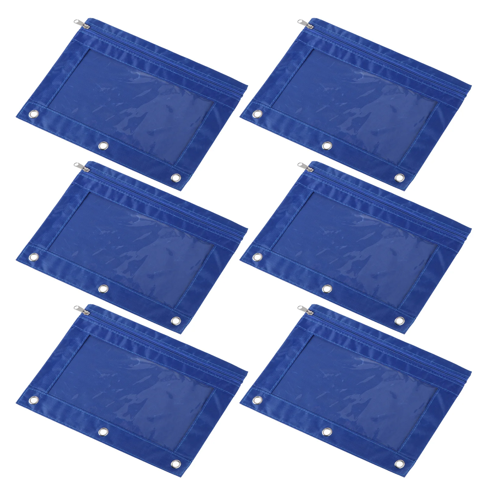 6 قطعة سعة كبيرة شفافة قلم رصاص الحقيبة خفيفة الوزن حقيبة أدوات مكتبية محمولة السلس سستة دائم أكسفورد شبكة ملف حقيبة ل #3