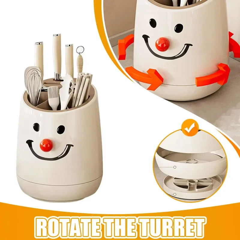 

Kitchen Multi-compartment Rotating Cutlery Organiser Countertop Cutlery Rack Flatware Forks Flatware Organiser Kitchen Storage