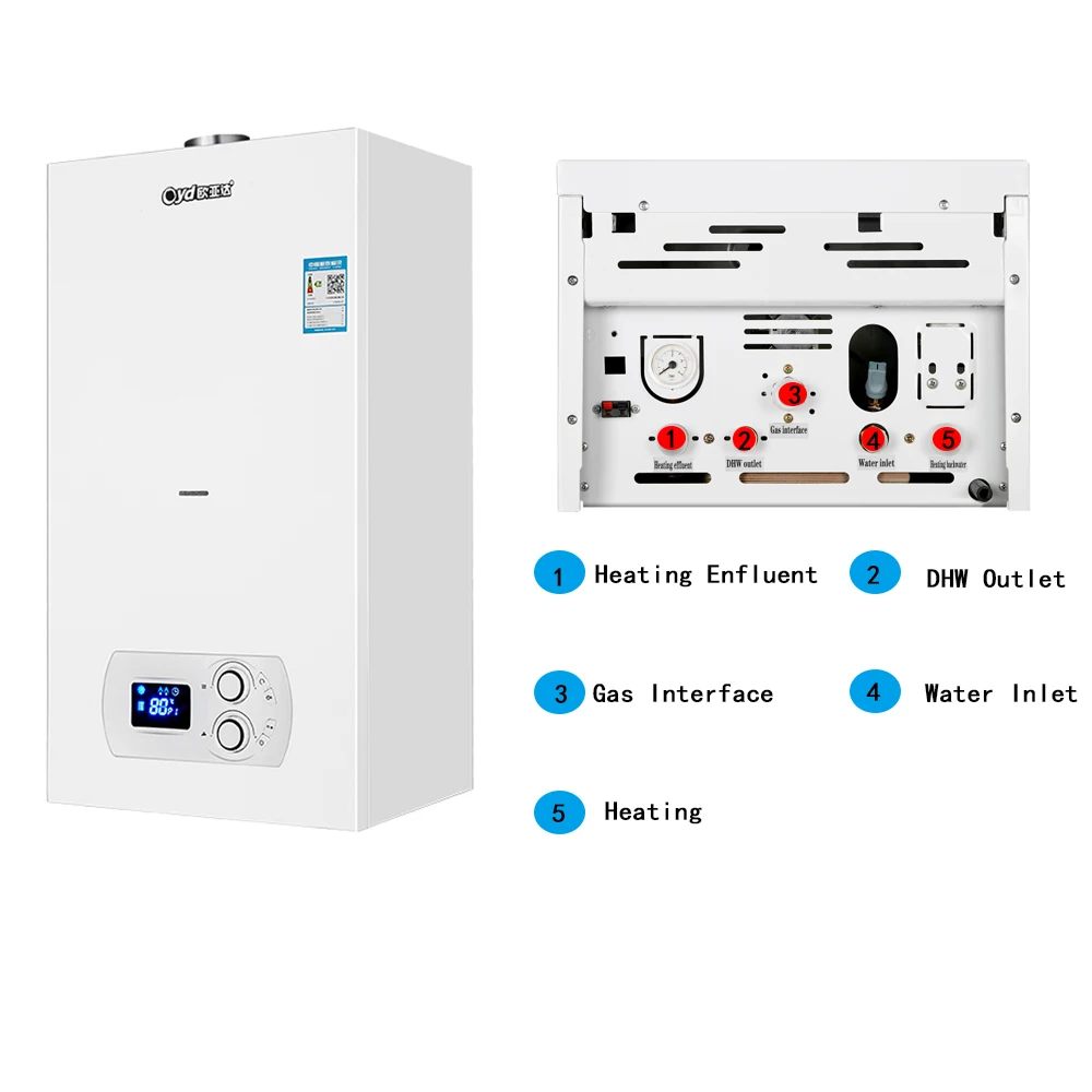 24Kw壁掛けスマートリモコン付きガスボイラー、無料ボイラーと部品付きガスヒーター