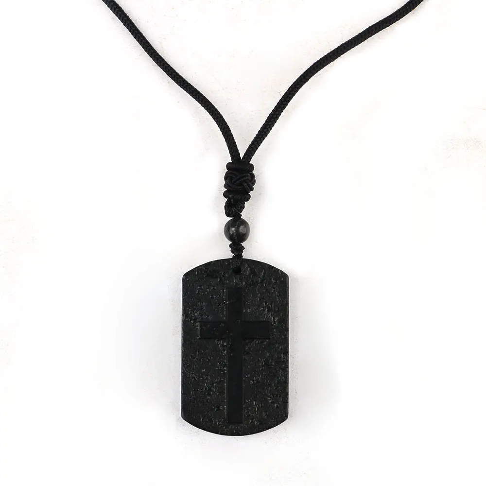 Cruz homem shungita colar forma fram natural preto rússia shungite pedra pingente eenergy cristal pedras preciosas feminino jóias presentes