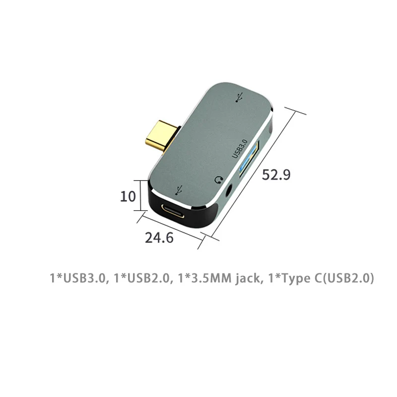 USB HUB Type C PD100W Extender Docking Station USB3.0 /Audio 3.5MM Jack /4K HDMI Adapter USB C HUB Splitter for Computer Macbook