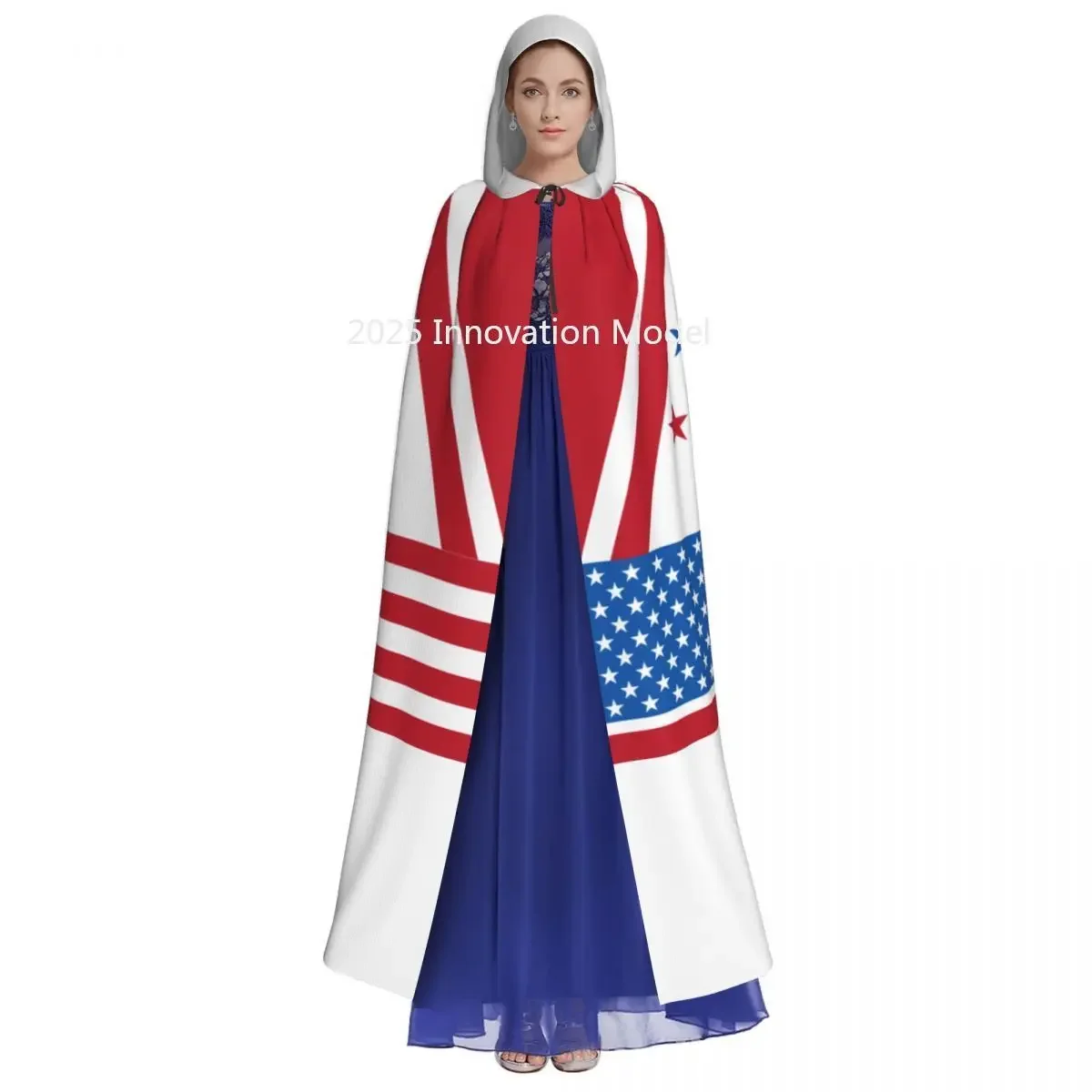 2025 New American Flag Unisex Adult Cloak with Hood Long Witch Costume Cosplay