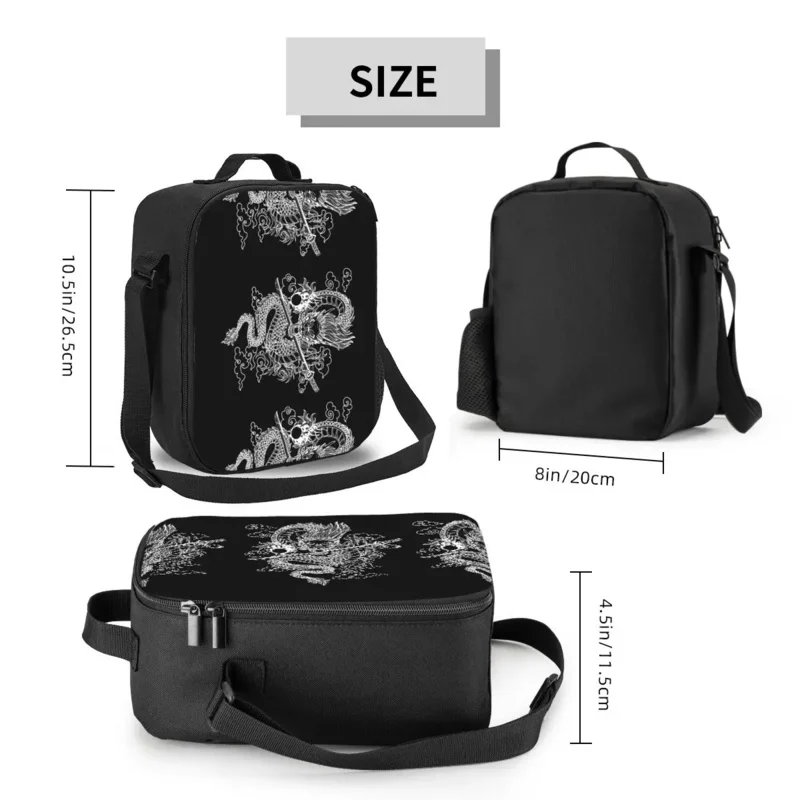 Custom Chinese Dragon Lunch Bag Men Women Cooler Thermal Insulated Lunch Box for Kids School