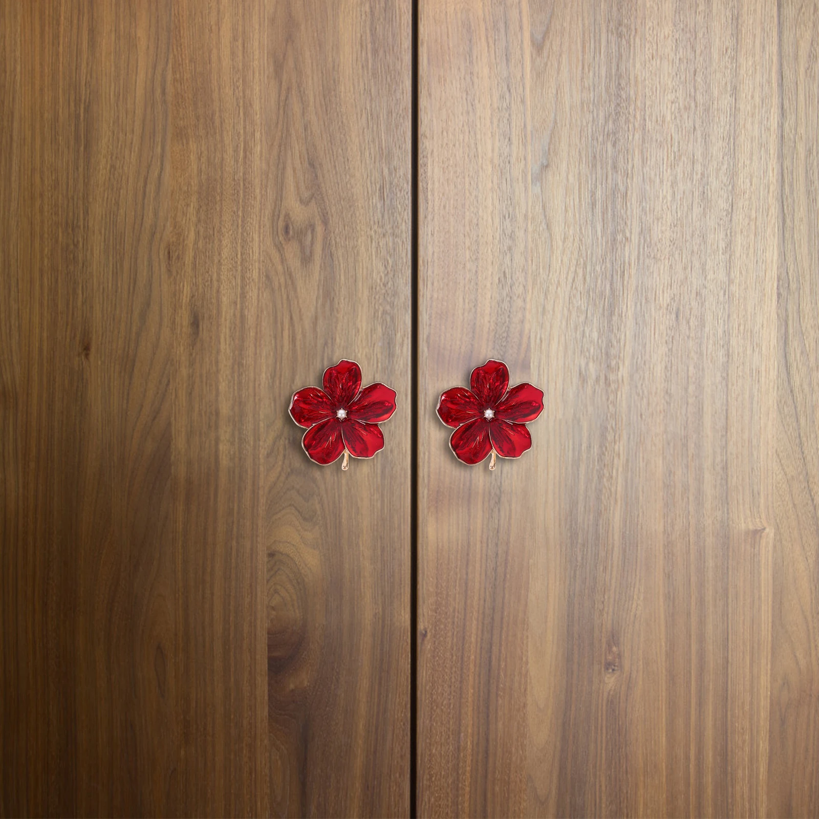 

Flower Handle Drawer Cabinet Door Pulls Kitchen Knobs Zinc Alloy Cupboard Dresser