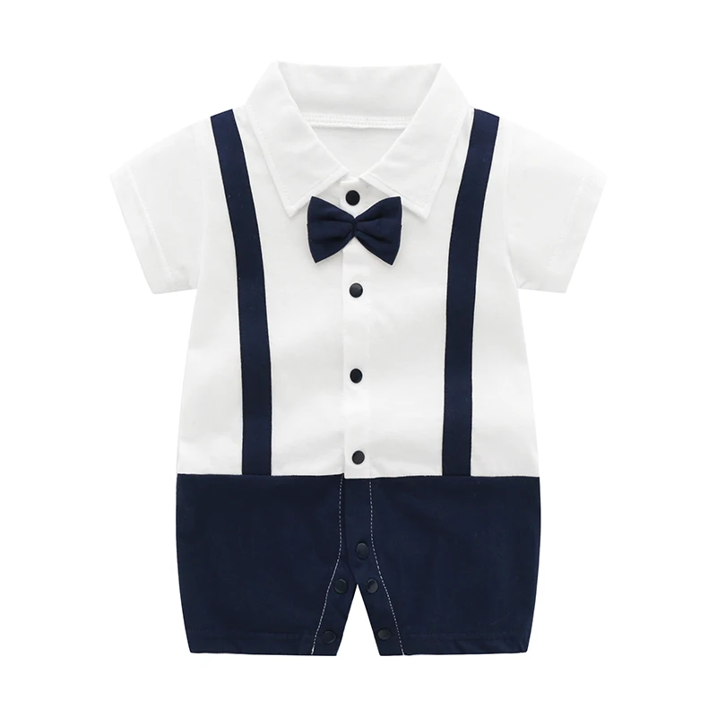 

Baby summer clothes, thin men's full-month clothes, 100-day banquet baby gentleman's dress, pure cotton one-piece clothes