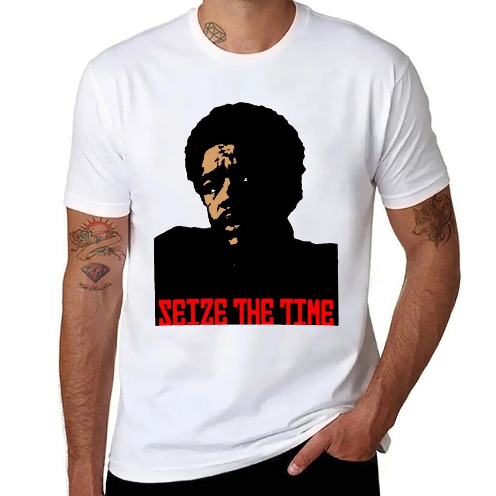 

SEIZE THE TIME (BOBBY SEALE) T-Shirt cotton t shirts man 100% man t shirts cotton T-Shirt