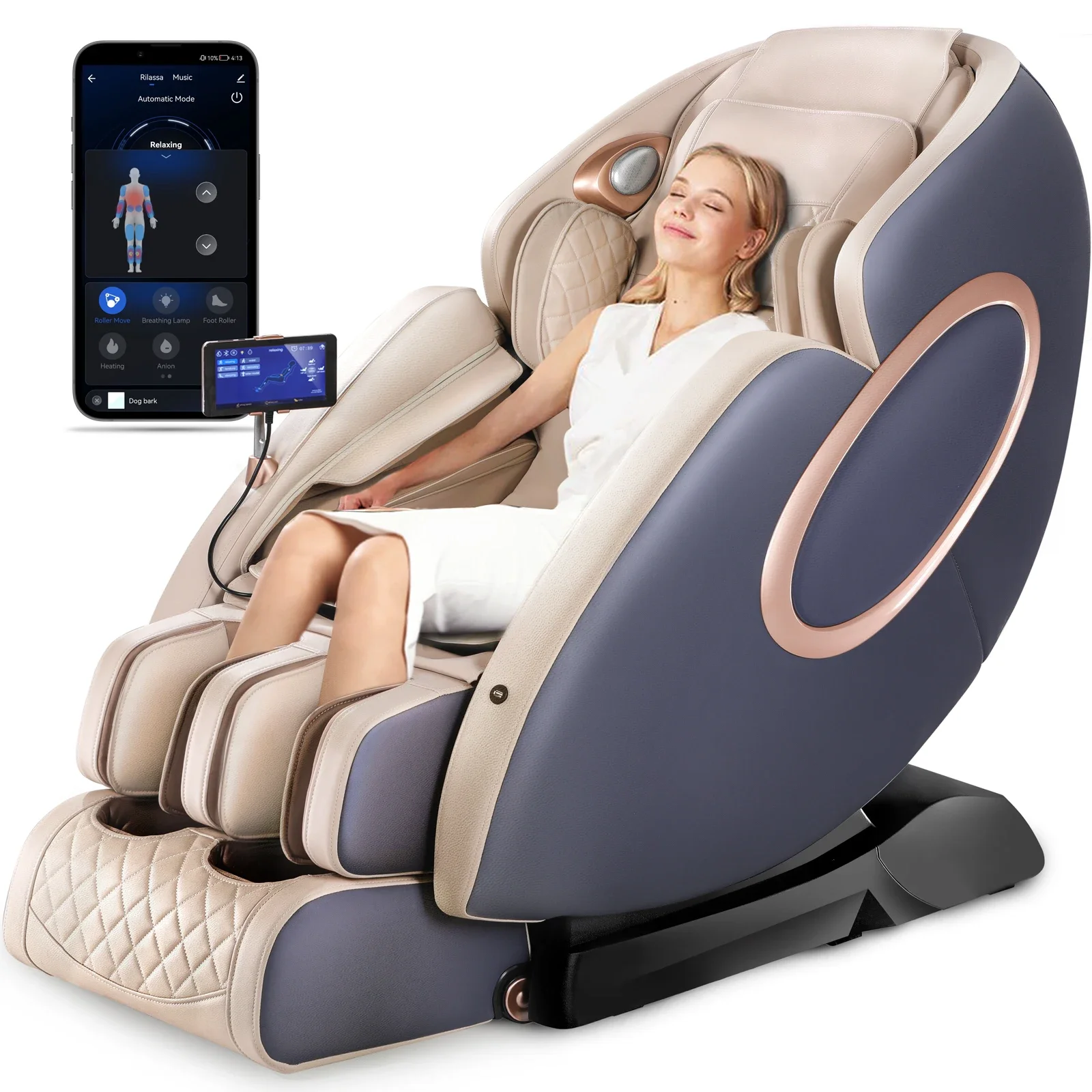 

luxury shiatsu massage chair recliner full body massaging 3 in 1 relax shiatsu 4d 3d gravity zero rocking massage chair