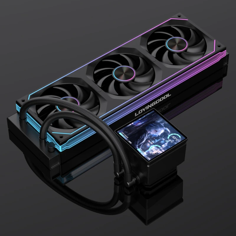DIY animation screen water-cooled integrated radiator custom temperature control