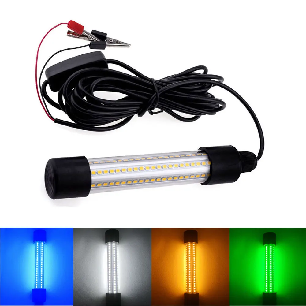 Super Bright LED Underwater Light Lamp AC/DC 12V 1200LM For Submersible Night Fishing Boat Outdoor Lighting Green Lights Lamps