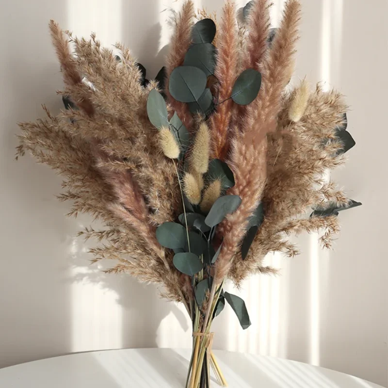 Natural Dried Flowers Pampas Bouquets Boho Home Party Decoration Artifical Flower Rabbit Bunny Tail Grass Wedding Country Decor