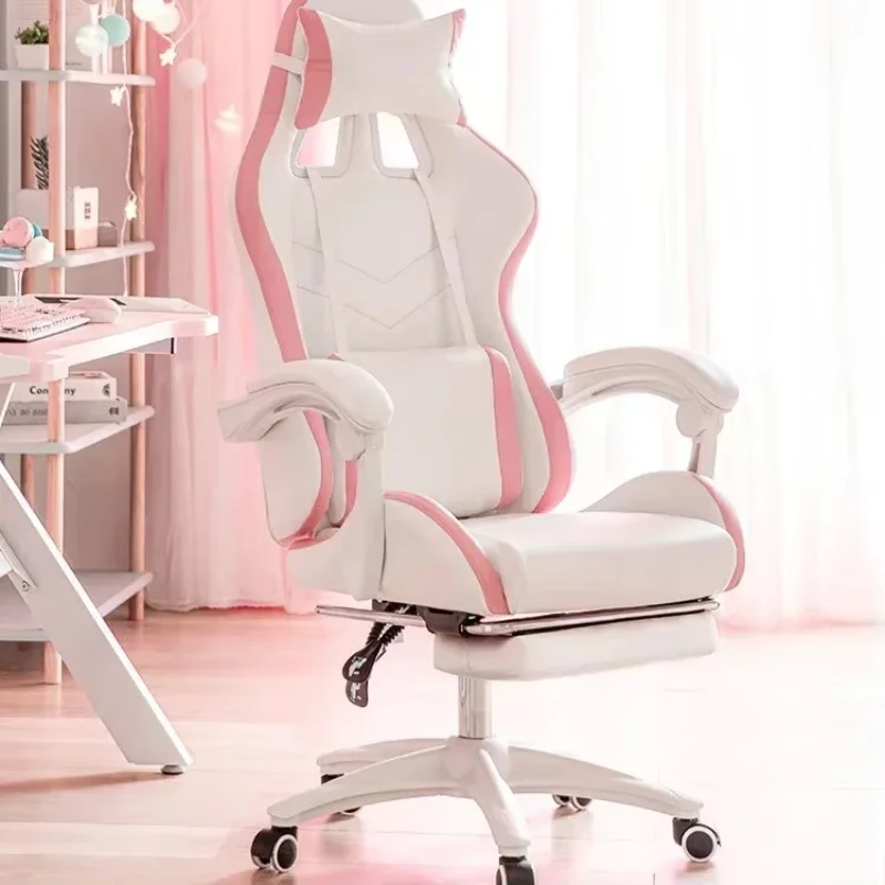 

outstanding Girl Pink Office Computer Swivel Chair Lift-and-drop Swivel Recliner Gaming Chair Wyth