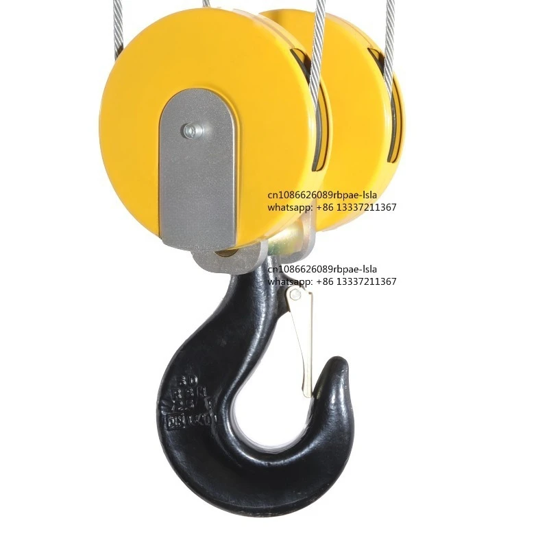 15401 RSN Hook Crane Hook Block for Wire Rope Hoist 4/1 Rope Reeving with Safety Latch  Safe Load 5 Ton