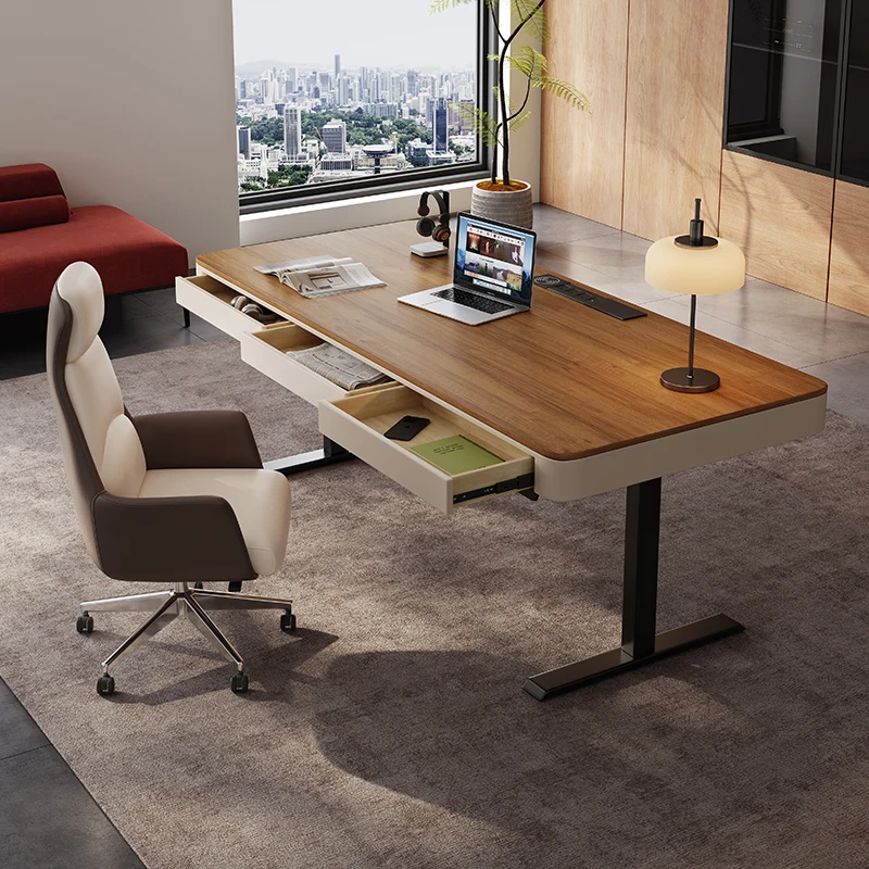 

Intelligent electric lifting desk light luxury modern advanced sense dual motor workbench home computer desk
