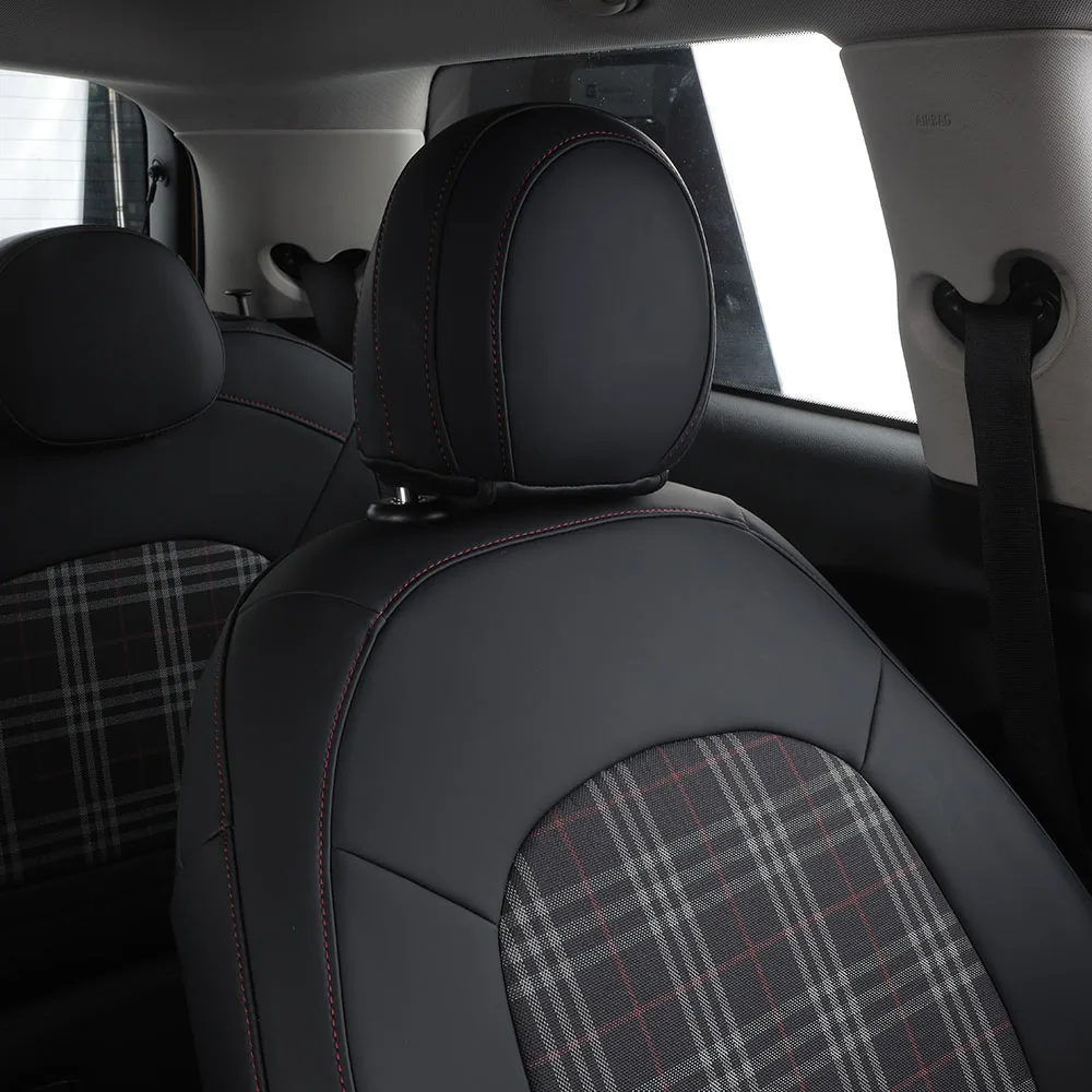 Schützender, modischer, britischer, schwarzer Mehrsitz-Polyester-PVC-Ledermaterial, Autositzbezug, Kissen für Porsche Macan Panamera