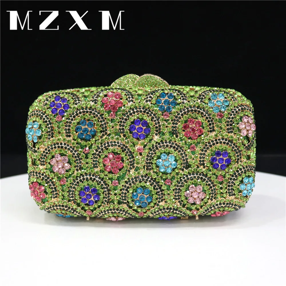 2024 Newest Luxury Ladies Evening Bag Party Wedding Hollow Crystal Clutch Multicolour Rhinestone Handbags Wallet