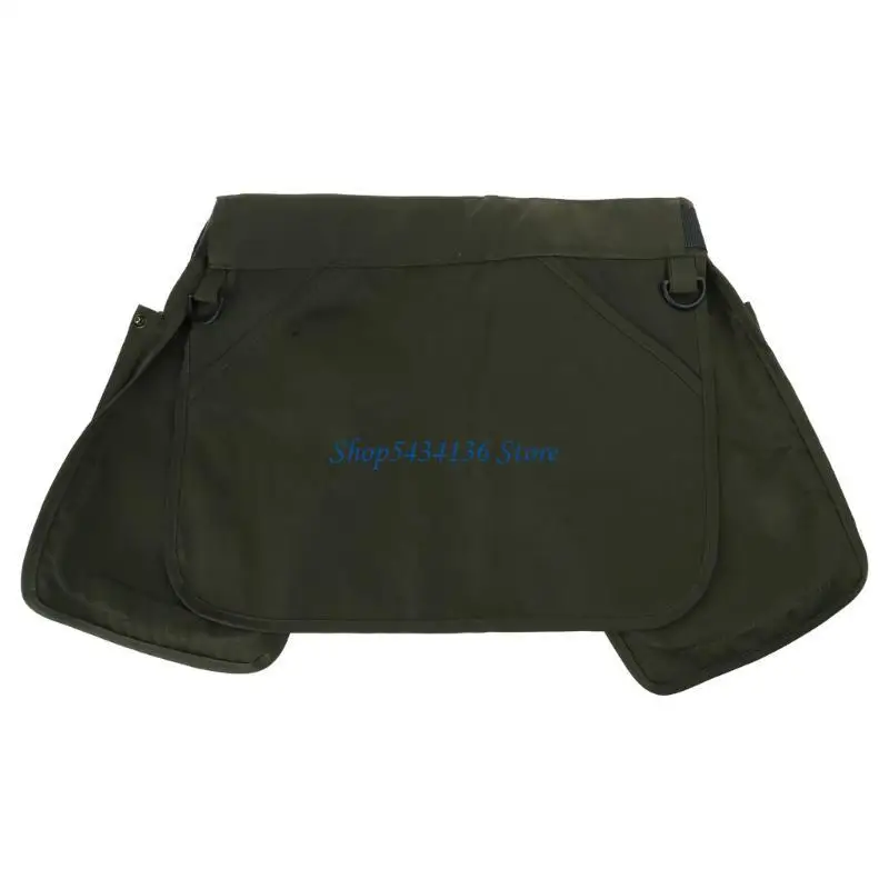 H7ED Multipurpose Garden Work Apron with Spacious Compartments Adjustable Waist Belt Apron Bag for Home and Commercial Use