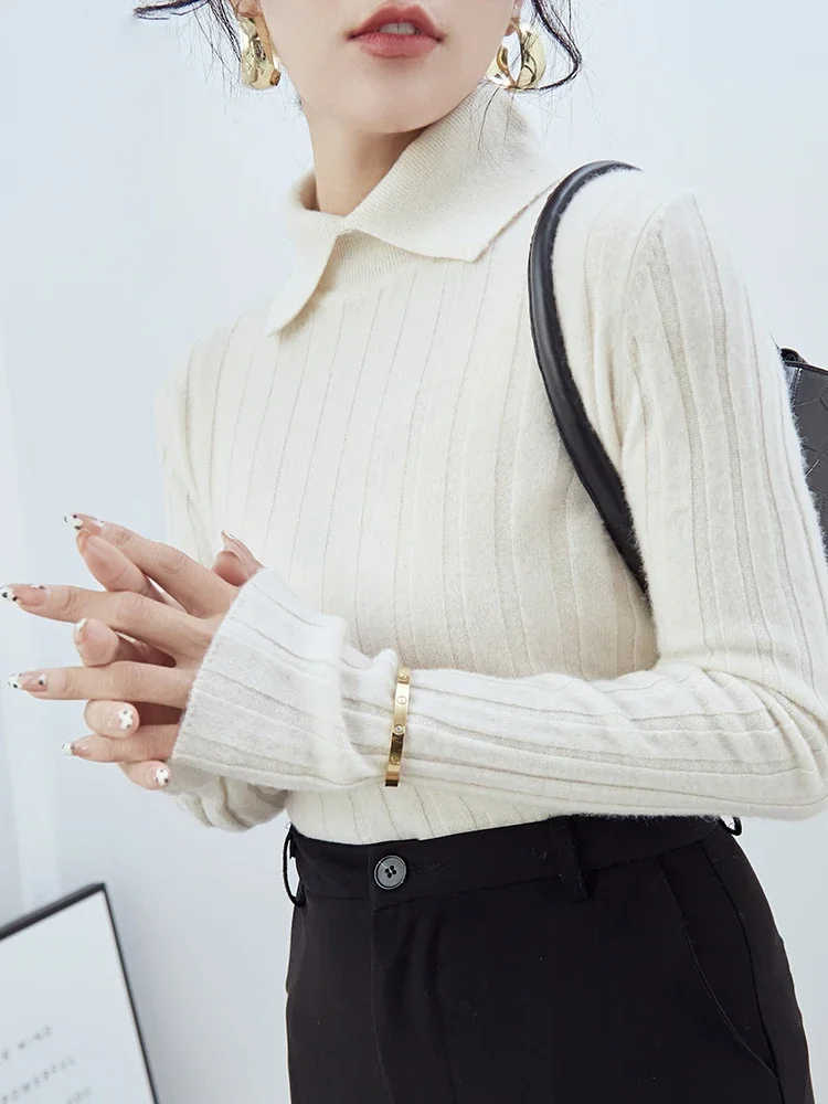 الخريف الشتاء سترة أنيقة تحمل شعار لعبة البيسبول متماسكة القمم ضئيلة سترة كم كامل مطاطا عادية نحيل تريكو المرأة محبوك قمصان البلوزات