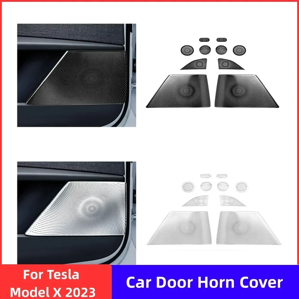 

Car Door Speaker Cover Stainless Steel Interior Audio Protective Cover for Tesla Model X 2023 Interior Modification Accessories