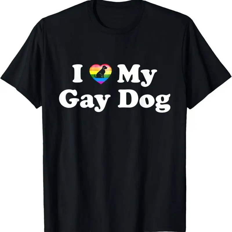 

Забавная футболка «Я люблю свою гей-собаку с сердцем» ЛГБТ-домашнее животное гордость гордый родителей