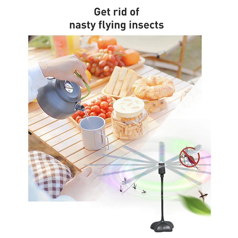 Tables Battery Fly Fans Fly Away Fly Repellent for Outdoor Picnic Table Fly Repellent Fan with Holographic for Patios