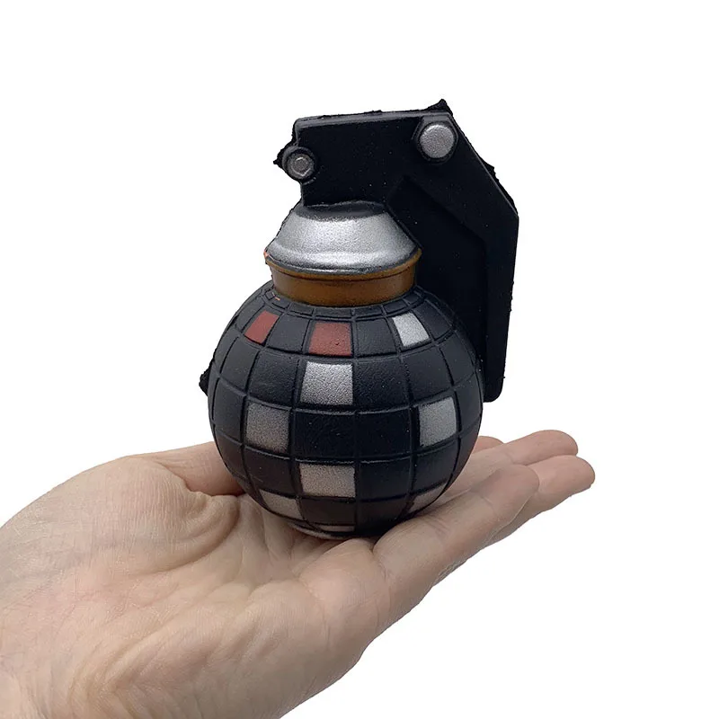 Kawaii Squishies Black Grenade PU Squeeze Toys Slow Rising Cream Scented Stress Reliever Squishy Fidget Toy For Kids Boys Gift