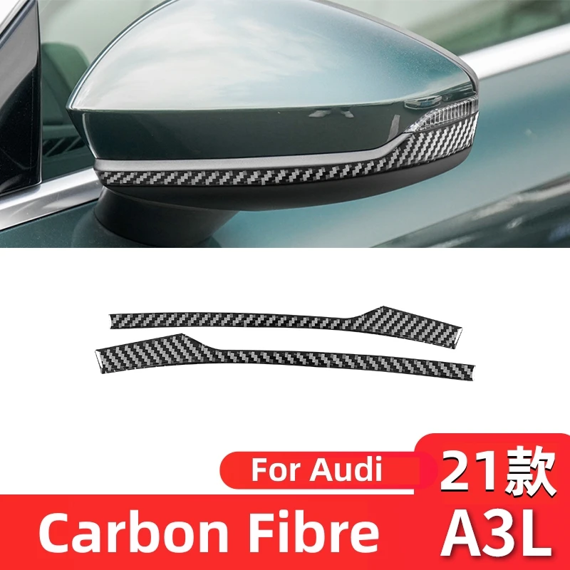 

For Audi A3L 2021-2023 Car Styling Accessories Carbon Fiber Car Rearview Mirror Decorative Strip Sticker Cover Trim Modification