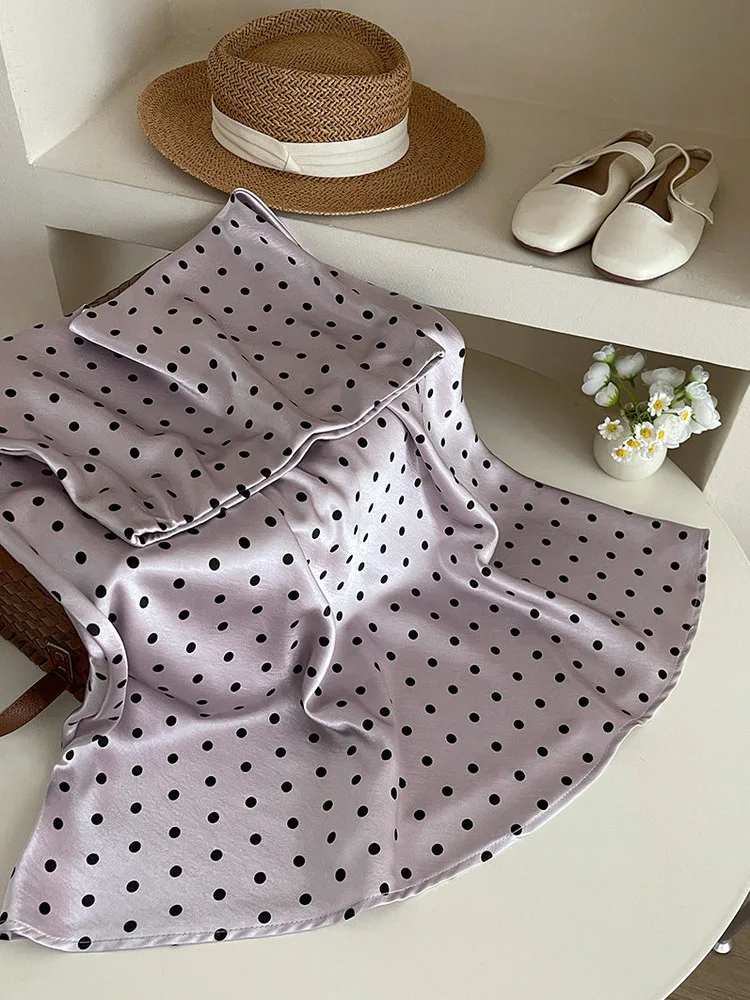 New 2026 Satin Polka Dot Fishtail Skirt 2026 Spring Summer Elegant Trend A-line Slim Bodycon Skirt