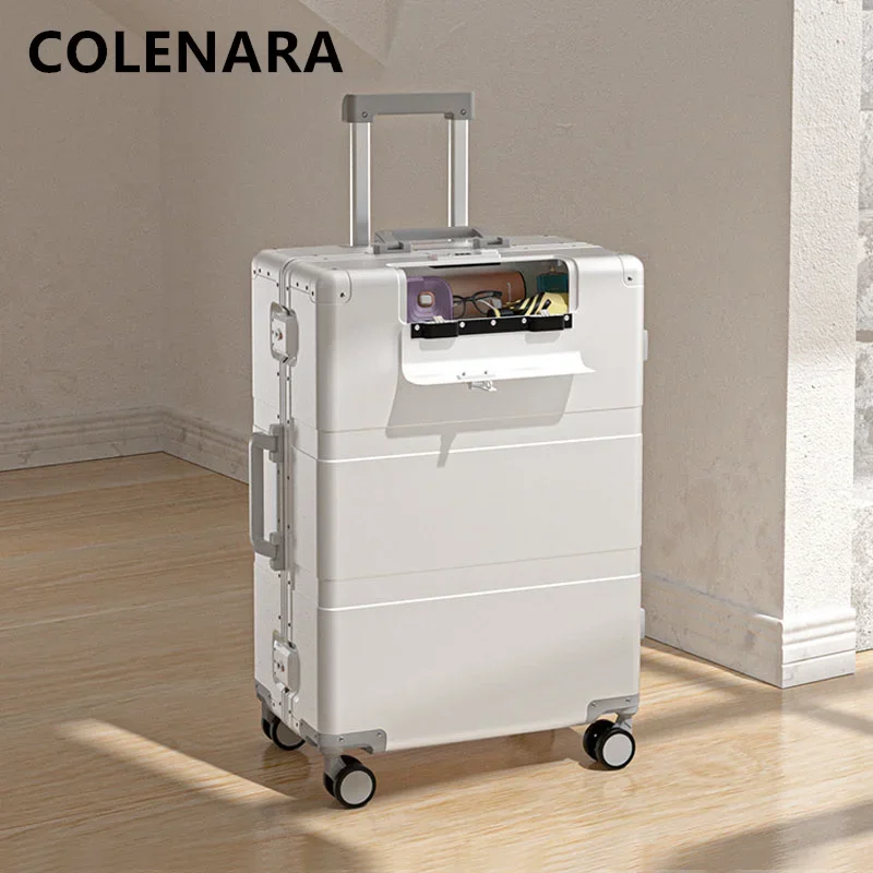 COLENARA-Equipaje rodante para hombre, Maleta de cabina Universal, aleación de aluminio y magnesio, 20 \