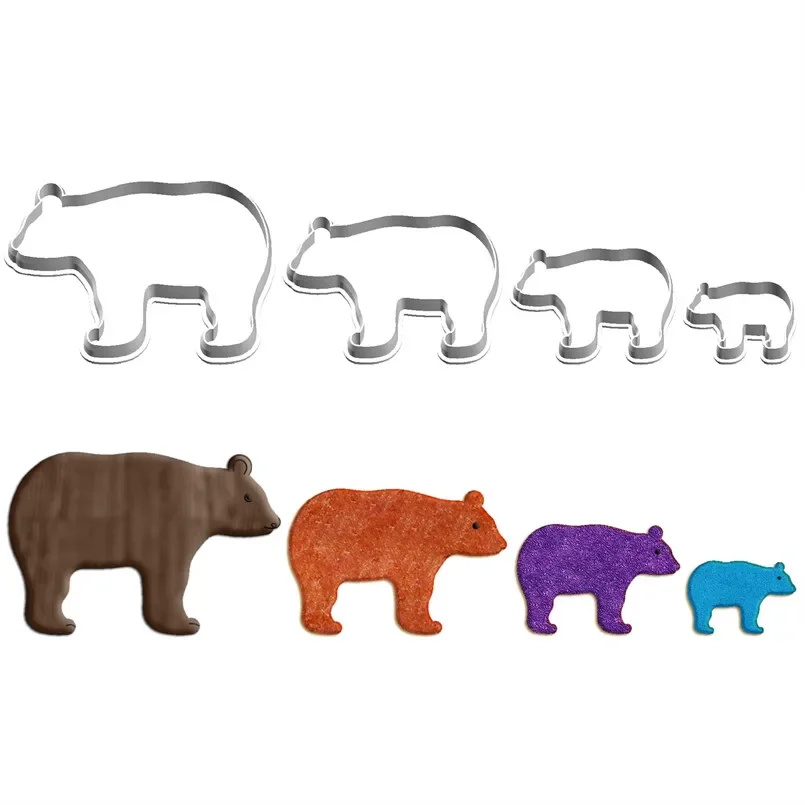 Four Specifications Cartoon Cute Animals,Big Brown Bear,Plastic Molds,Cake Fondant Tools,Cookie Sushi and Fruits Cutters
