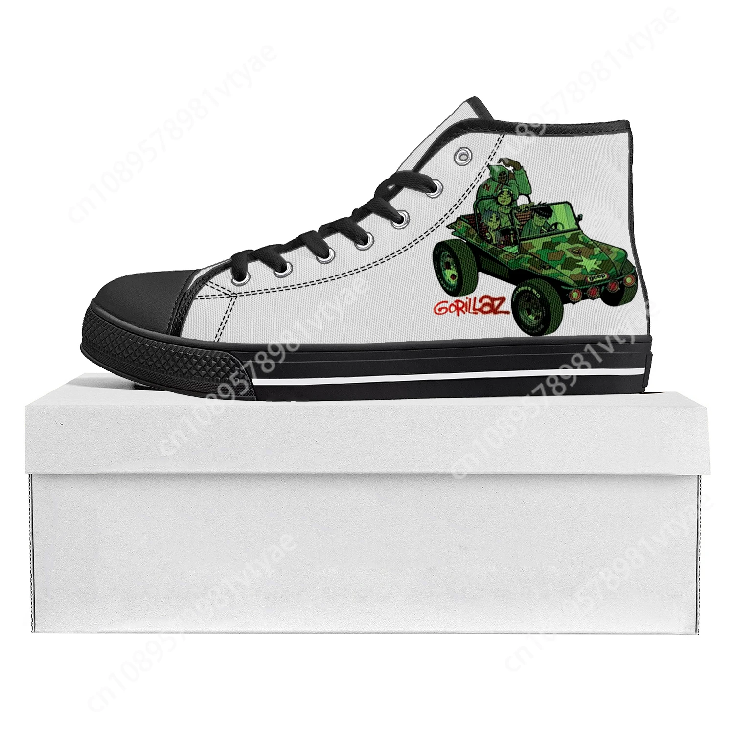 Gorillaz Virtual Rock Band Fashion High Top High Quality Sneakers Mens Womens Teenager Canvas Sneaker Couple Shoes Custom Shoe