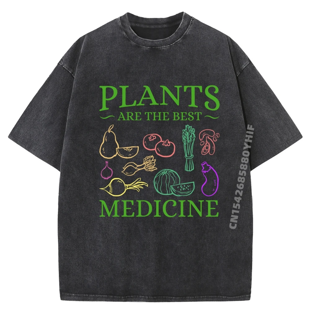 

Растения — лучшая медицина Go Vegan Powered By Plants Брендовая одежда Футболка с графическим рисунком Мужские потертые топы в стиле ретро Футболка Geek