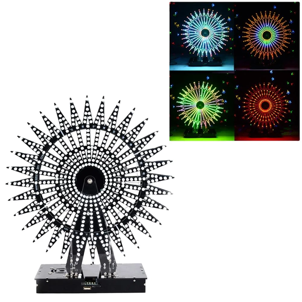 DIY Ferris Wheel Model LED Light Kit Remote Control Music Spectrum Electronic Kit 51 Single-chip LED Kit