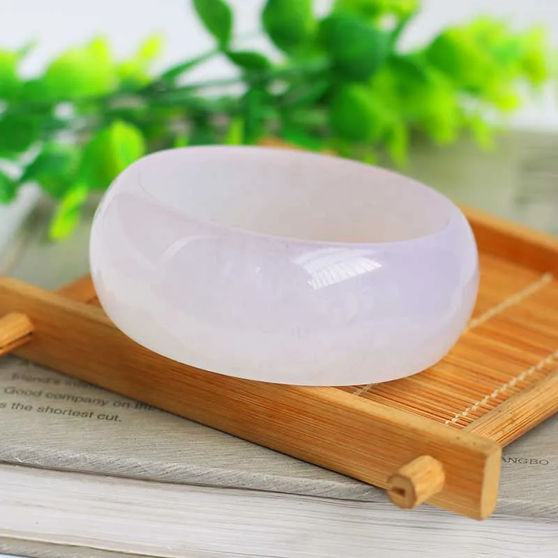 Lady Bracelet Xinjiang Hetian Jade Gold Silk Jade Sheep Fat Jade Girl Bracelet White Jade Bracelet Widened Thick Edition