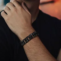 Bracelet chaîne épaisse plaqué or pour homme, bracelet chaîne cubaine épaisse en acier inoxydable, bijou de luxe hip-hop punk, cadeau pour lui 3