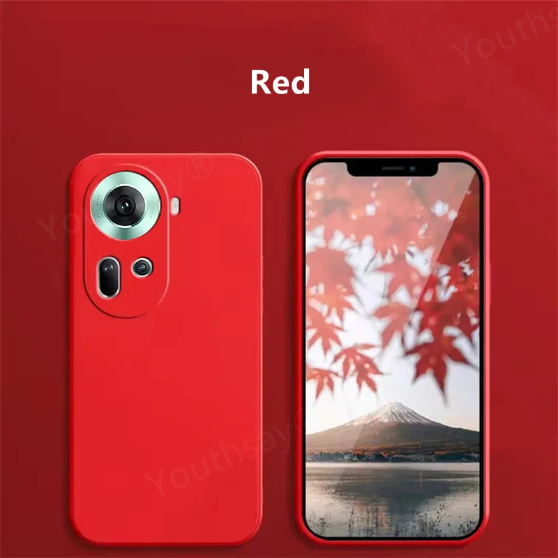 For OPPO Reno 11 5G Liquid Silicone Case For OPPO Reno 11 Pro Cover Funda Coque Soft TPU Phone Back Case For OPPO Reno 11