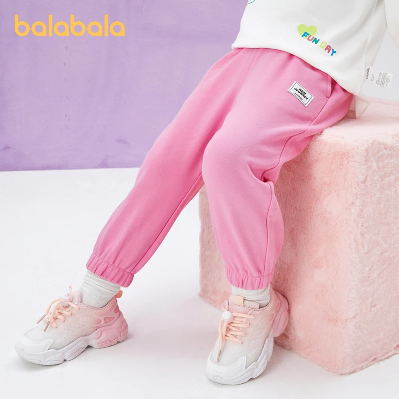 Balabala Toddler 2023 Unisex Boy Girl Trousers Long Trousers Autumn Parent-Child Knit Trousers Sports Pants Trendy